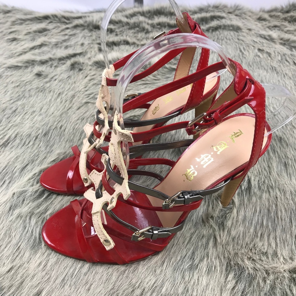 LAMB Gwen Stefani LaDonna Black Red Patent Heels